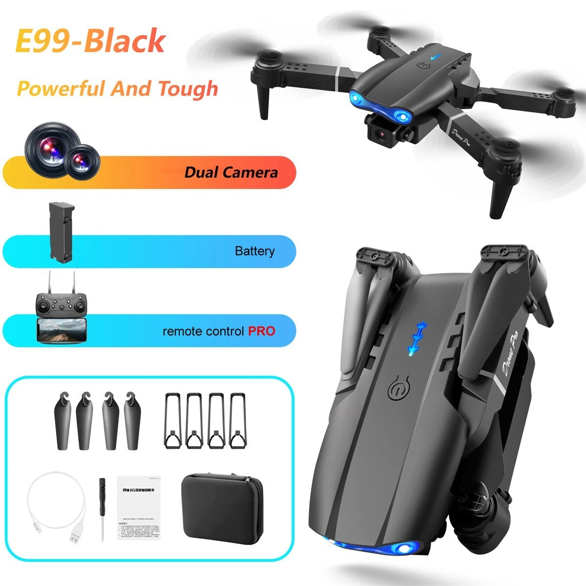 The E99 Dual-camera Drone With Two Batteries
